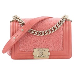 Chanel Boy Flap Bag Shearling with Leather Small