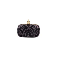 Alexander McQueen Skull Box Clutch Laser Cut Calf Hair and Leather Small