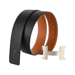 Hermes Belt Constance 42mm Kit Reversible Gold / Black Brushed Palladium 90