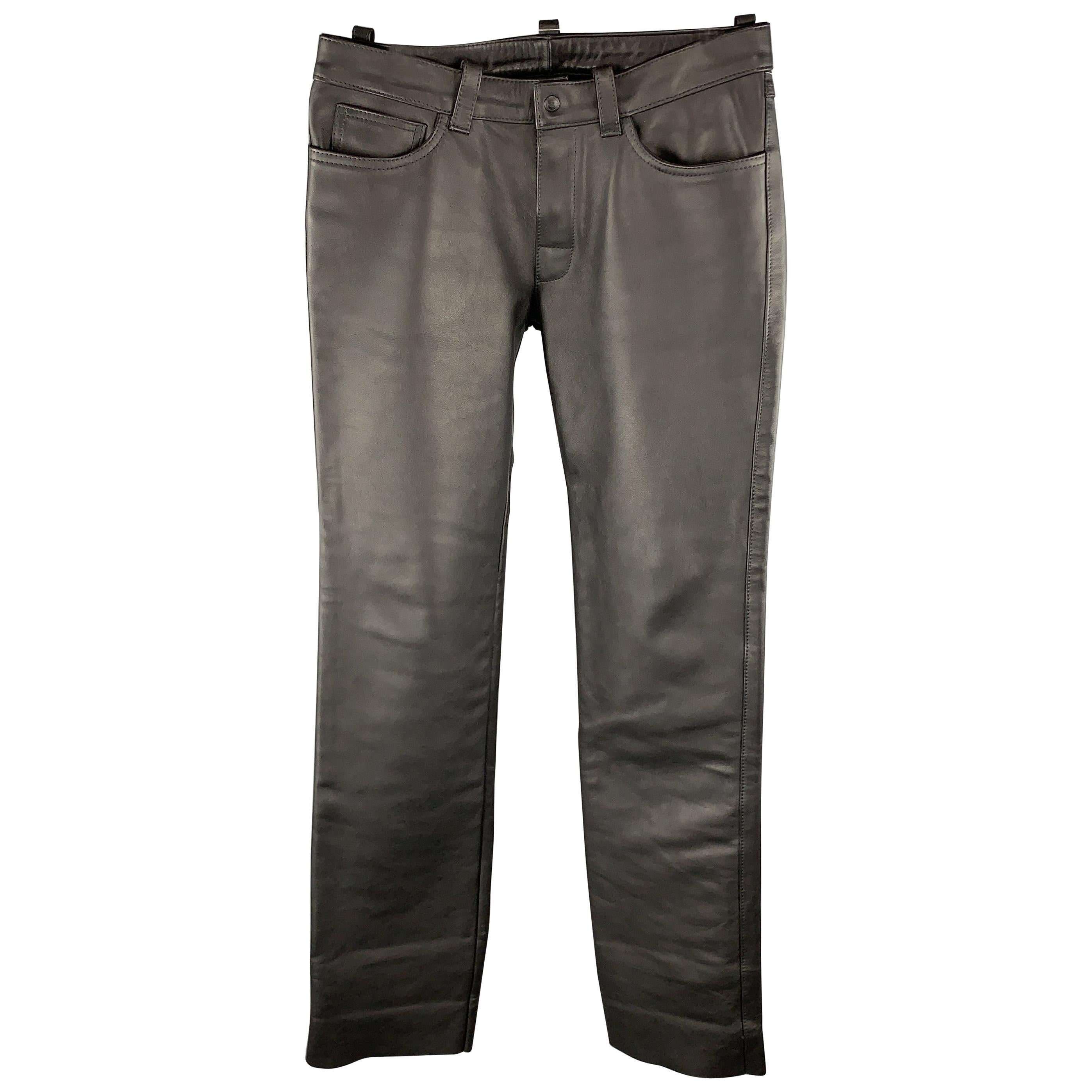 MR. S LEATHER Size 35 x 36 Black Leather Jean Cut Pants