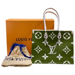 New Sold Out Louis Vuitton ONTHEGO Khaki/Beige Ladies Tote Bag Summer 2019