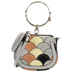 Chloe Nile Patchwork Crossbody Bag Studded Leather with Suede Small