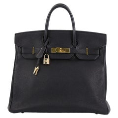 Hermes Birkin HAC Handbag Noir Togo with Gold Hardware 32