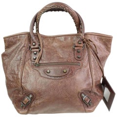 Balenciaga The Sunday 866440 Brown Leather Tote