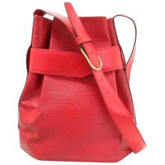 Vintage Louis Vuitton Sac D'epaule Epi 866272 Red Leather Shoulder Bag