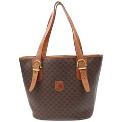 Céline Macadam Monogram Bucket 866314 Brown Coated Canvas Tote