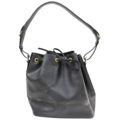 Vintage Louis Vuitton Noir Epi Petit Noe 866102 Black Leather Shoulder Bag