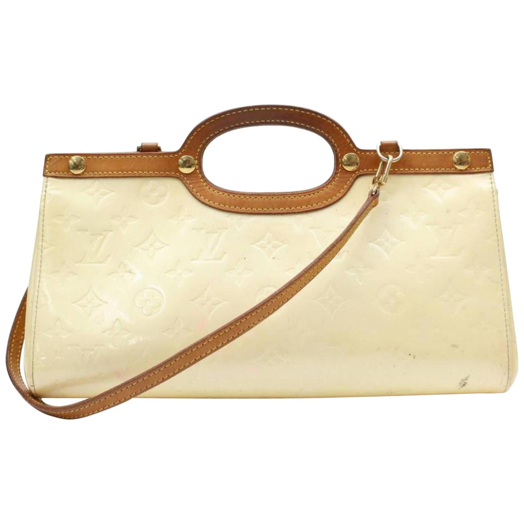 Louis Vuitton Roxbury Vernis Drive 2way 866147 Cream Patent Leather Shoulder Bag For Sale