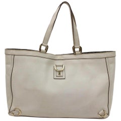 Gucci Abbey D-ring Tote 866181 Grey Leather Shoulder Bag