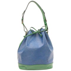 Vintage Louis Vuitton Bicolor Epi Noe 865773 Blue Leather Shoulder Bag