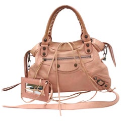 Vintage Balenciaga The Town 2way 865676 Pink Leather Shoulder Bag