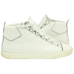 Vintage Balenciaga White Arena Denim Effect High Sneakers Lbslm29 Sneakers