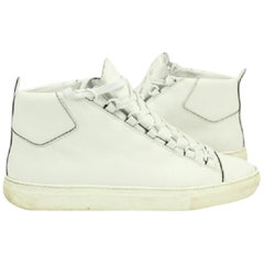 Balenciaga - Baskets hautes Arena blanches effet de jean Lbslm29