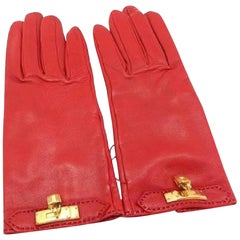 Vintage Hermès Red Kelly Gloves 7.5 208020
