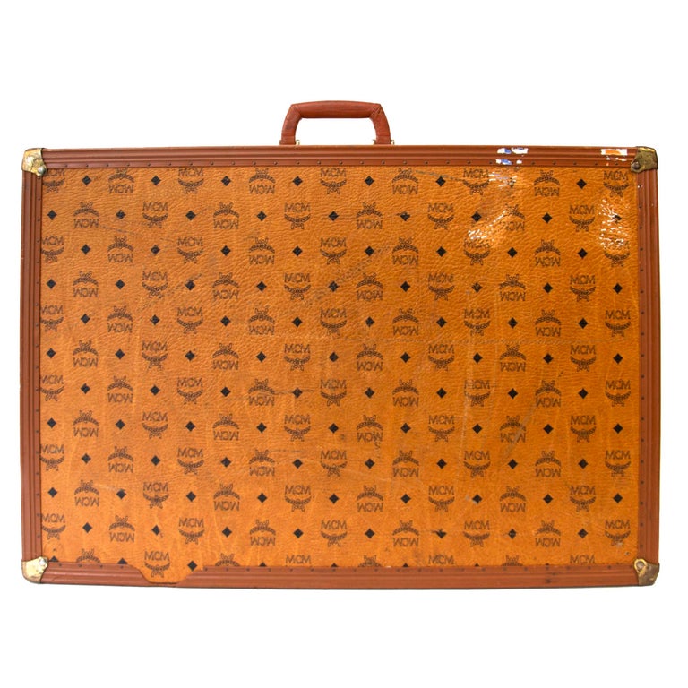 MCM Large Cognac Travel Trunk Luggage at 1stDibs mcm trunk, mcm