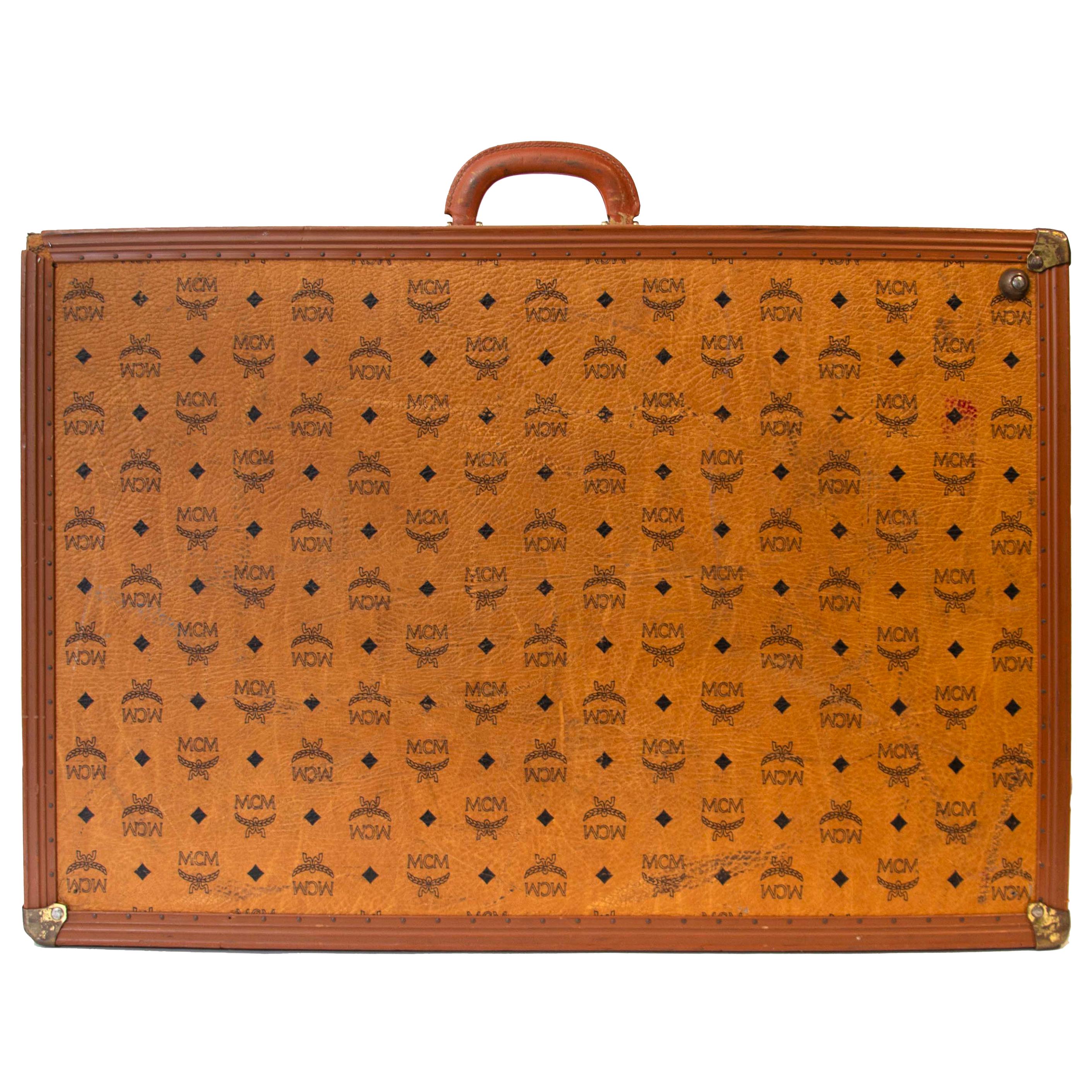 MCM Large Cognac Travel Trunk Luggage