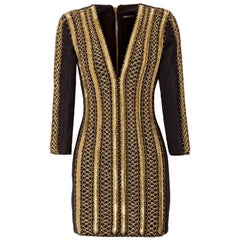Balmain Embellished Woven Mini Dress