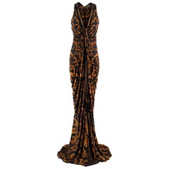 Alexander McQueen V-neck Leopard Gown Size M