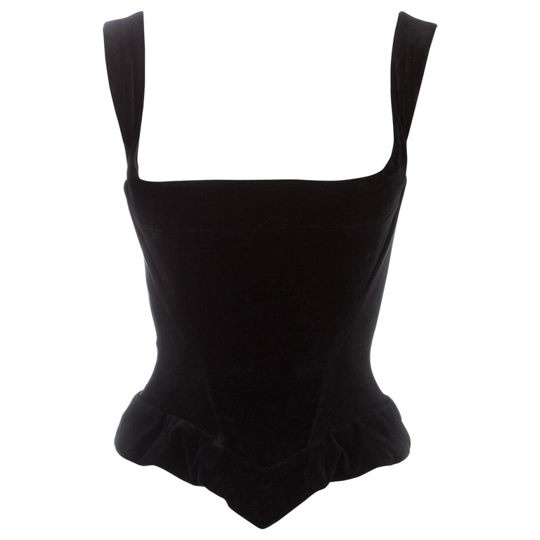 Vivienne Westwood black velvet evening corset with peplum, ca. 1990 at ...