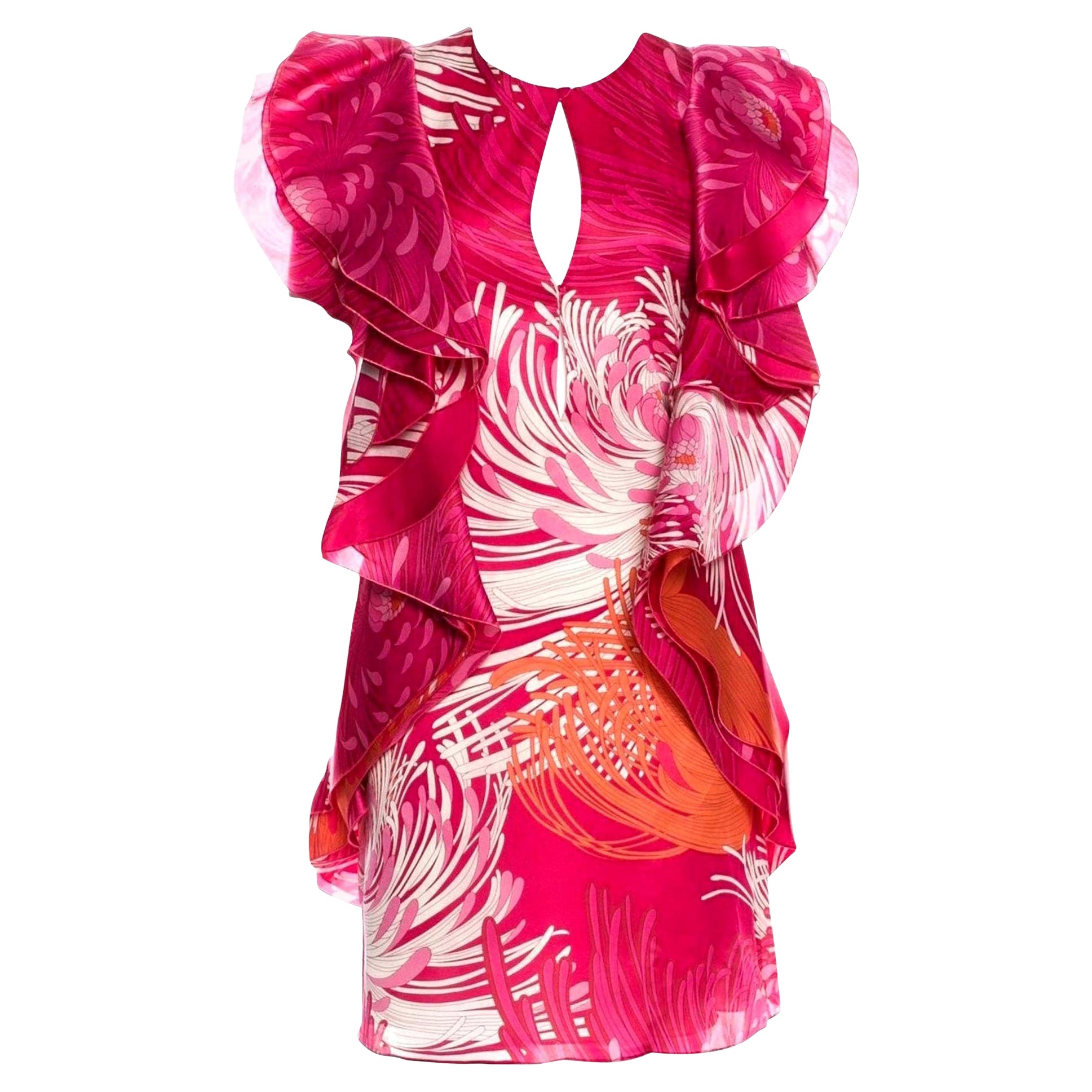 New Rare Gucci Runway Ad Silk Dress S/S 2013 Sz 38 $3499