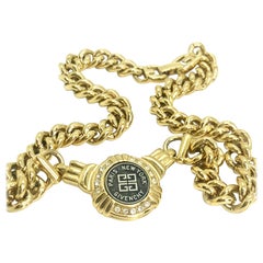 Retro Givenchy 1980s Medallion Chunky Chain Necklace