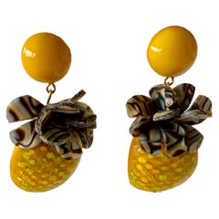 Oversized Pineapple Statement Earrings 