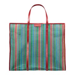 Balenciaga XL Mesh Striped Bazar Shopper Bag