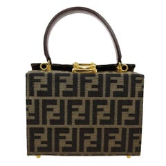 Fendi Monogram Canvas Box 2 in 1 Small Mini Top Handle Satchel Shoulder Bag