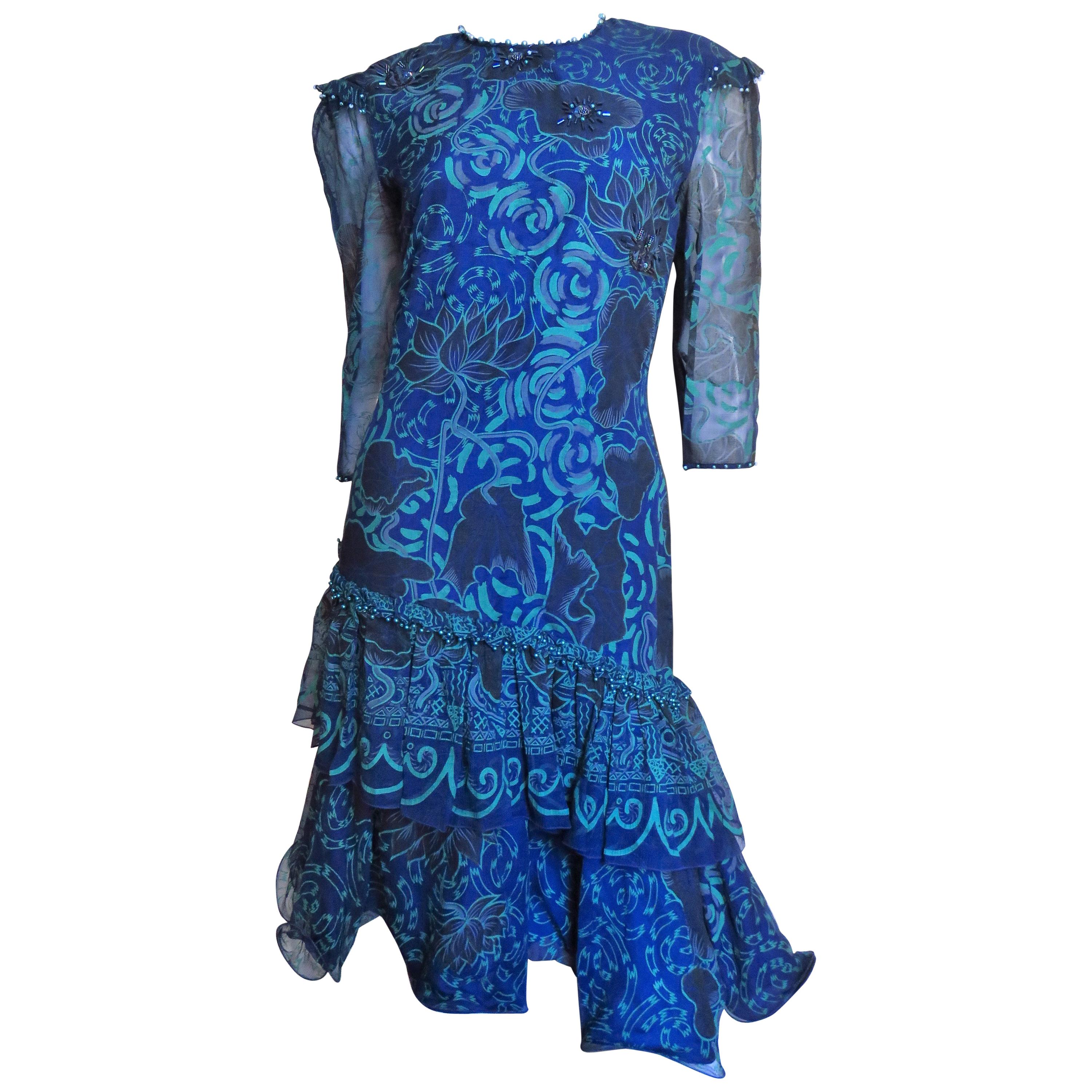 Zandra Rhodes Batique Print Silk Dress