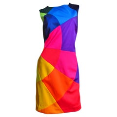 Vintage Moschino Color Block Rainbow Dress