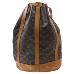 Louis Vuitton Randonnee Gm Sling Backpack 869297 Brown Coated Canvas Hobo 