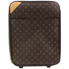 Louis Vuitton Pegase 45 Rolling Luggage 870226 Brown Coated Canvas Travel Bag