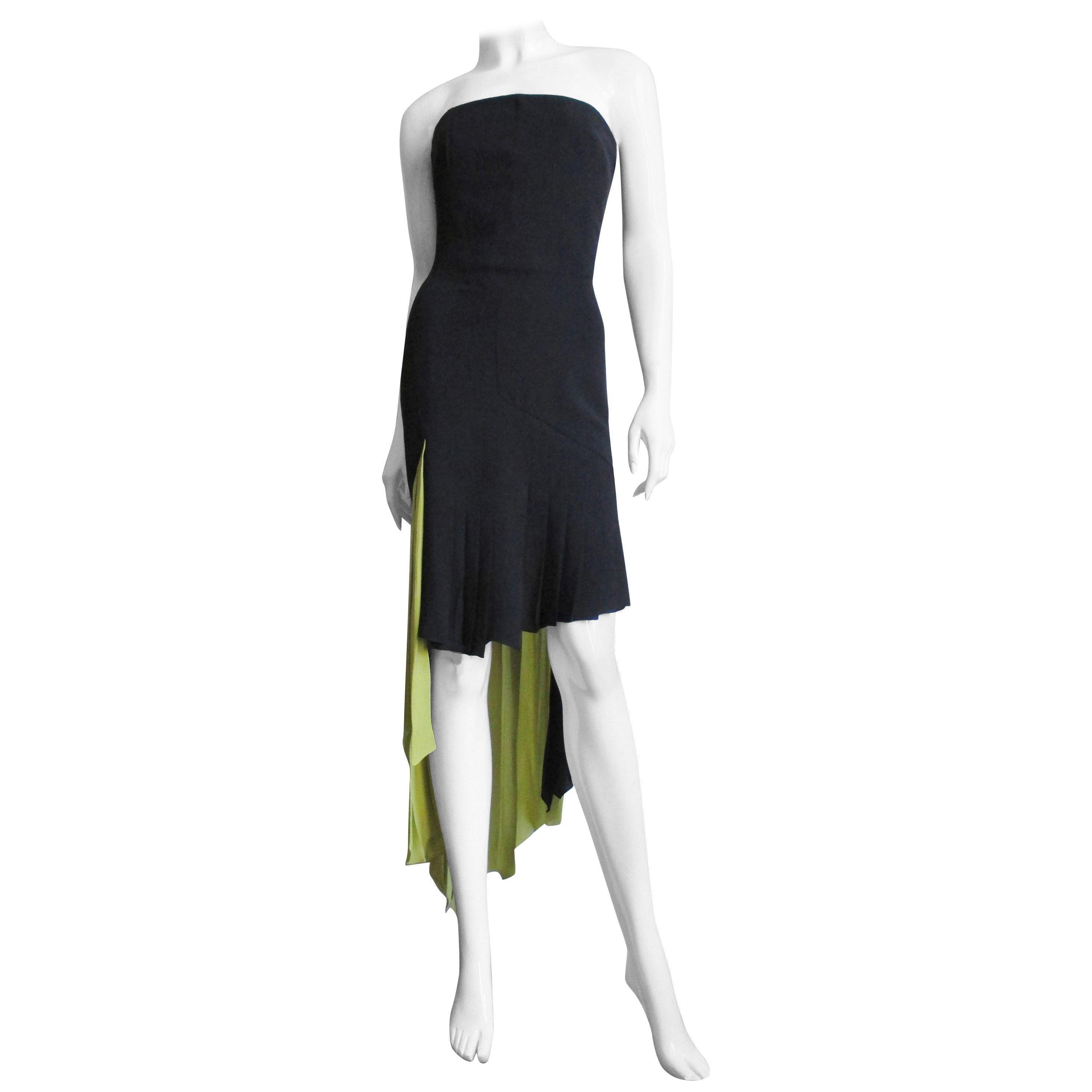 Gianni Versace Nuevo Vestido sin Tirantes Bloque de Color Años 90 en venta