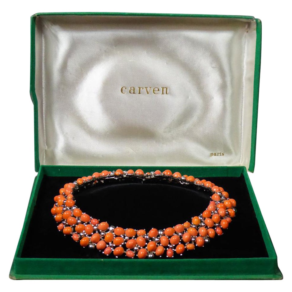 Collier haute couture A Carven en perles de verre, circa 1960/1970