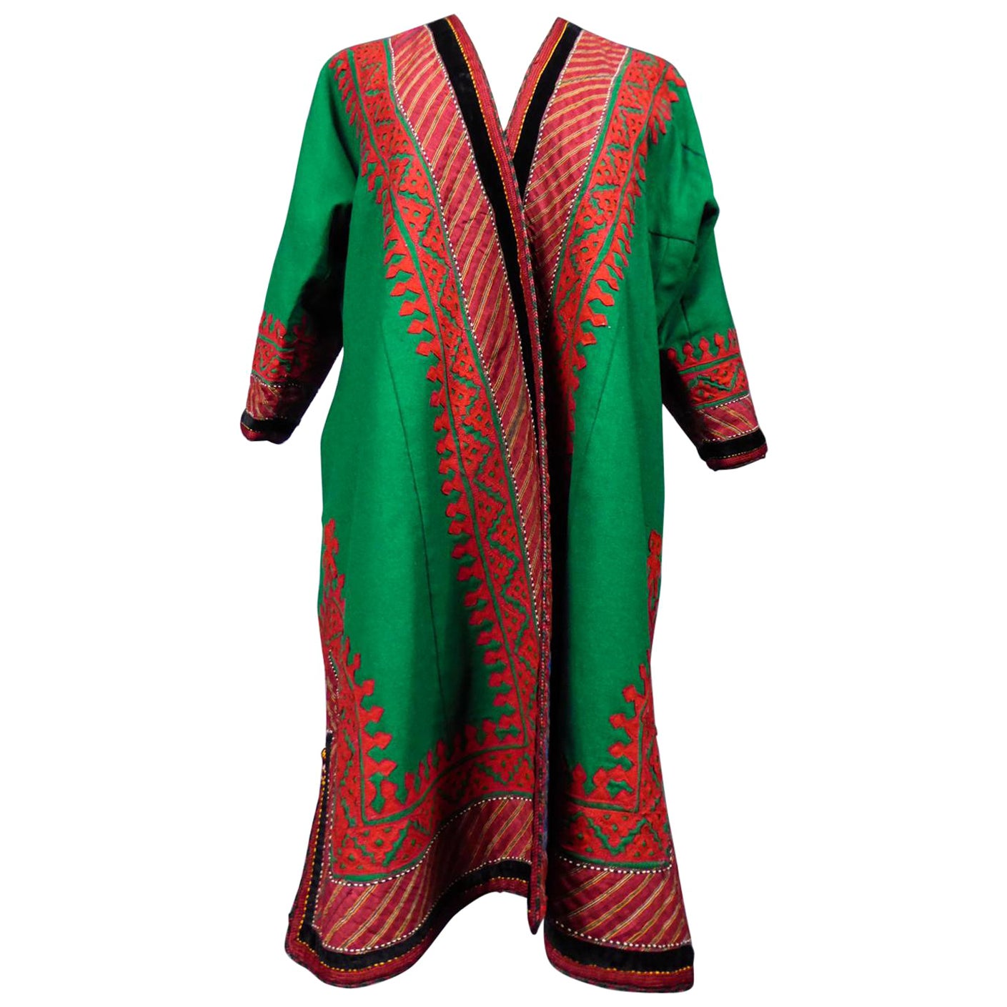 A Woolen Appliqué Coat - Turkmenistan Circa 1950 For Sale