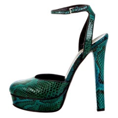 New Gucci 90th Anniversary Fall Runway Python Skakeskin Pump Heels Sz 37   $2425