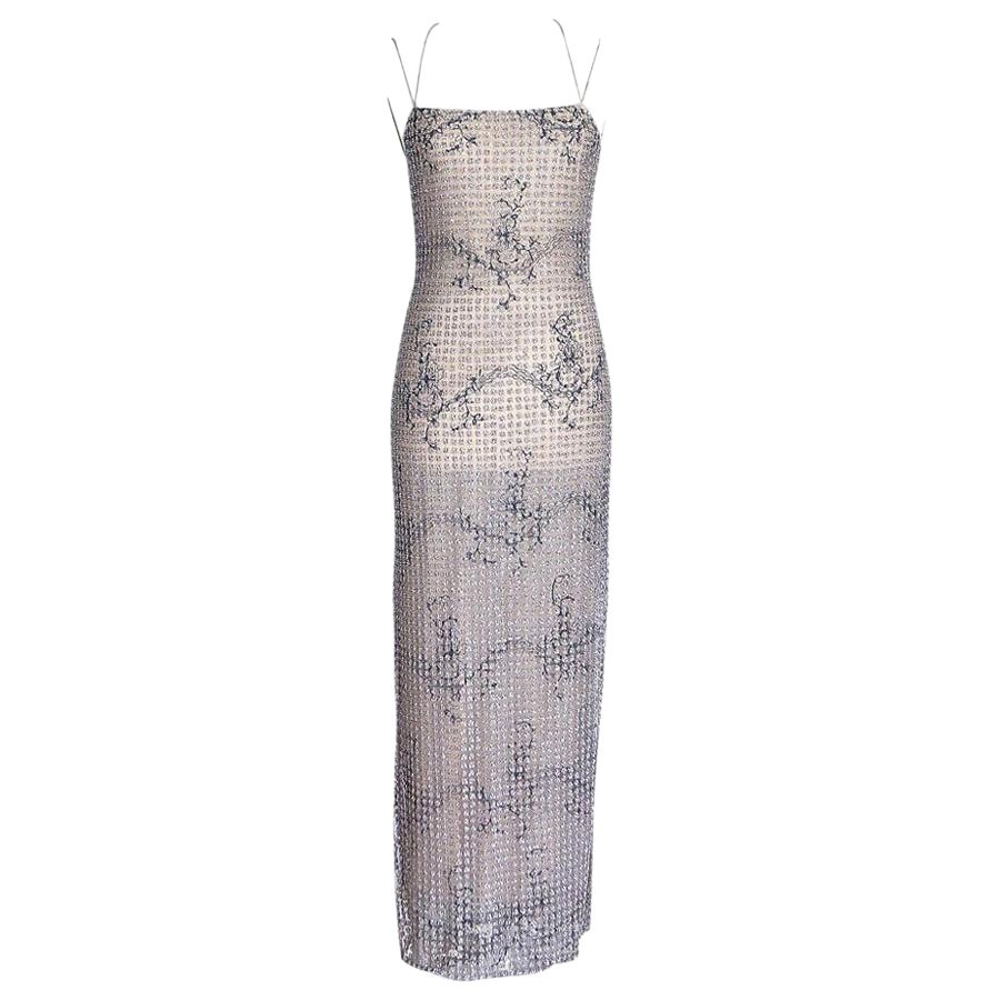 Giorgio Armani Dress Beaded Fleurette on Tulle Formal Gown 40 / 6 New For Sale