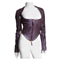 Gianfranco Ferre New Cut out Leather Jacket 