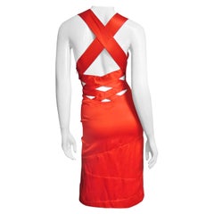 Versace Abito Bodycon in seta arancione SS 2004