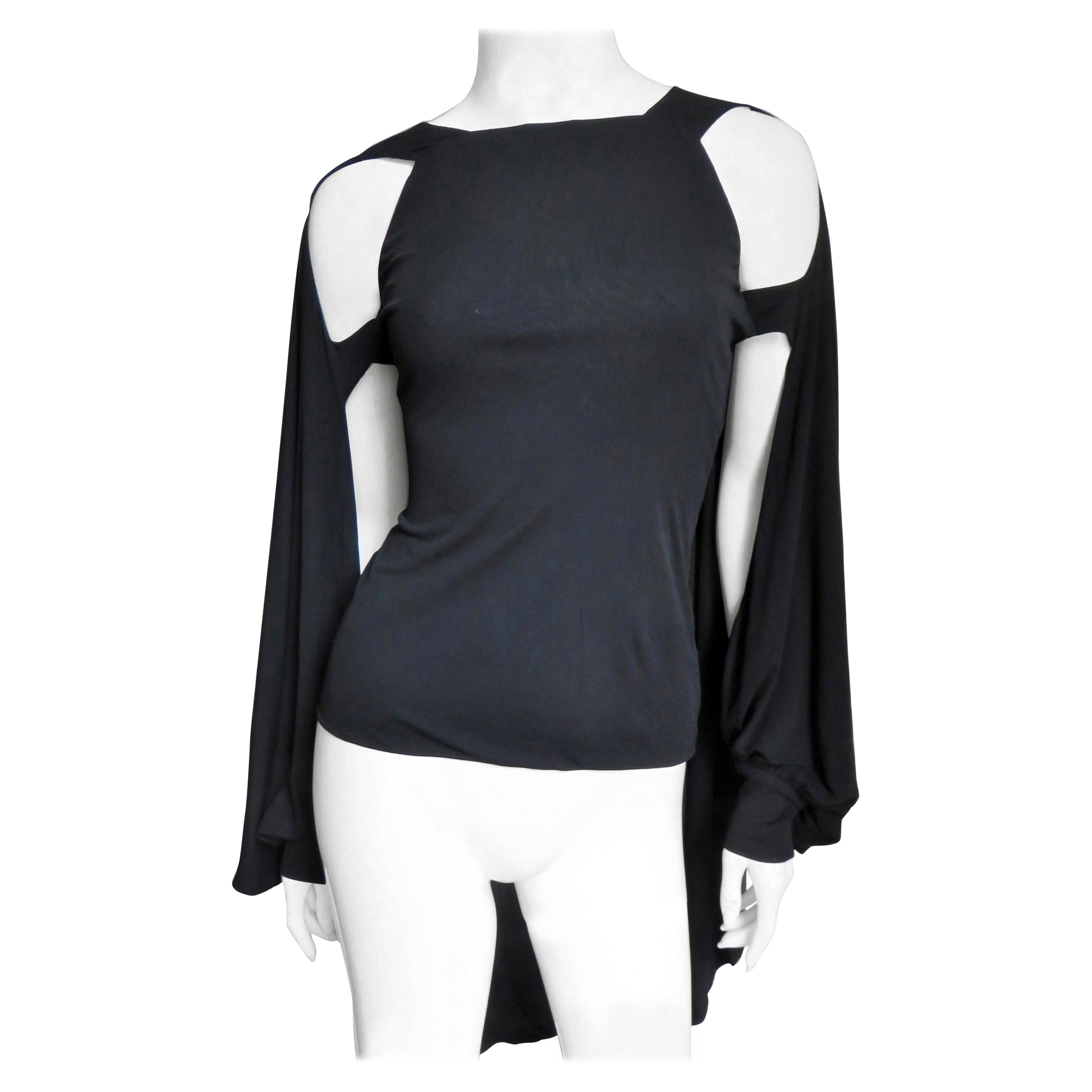 Antonio Berardi New Silk Cut out Cape Top For Sale