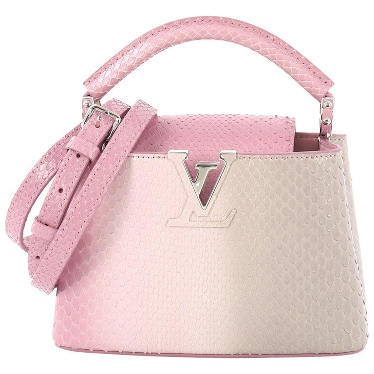 Louis Vuitton Capucines Mini Bag M59268 Pink Hand Shoulder Purse Patchwork  New