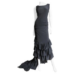 Alexander McQueen New Silk Dress with Ruffle Hem S/S 1999