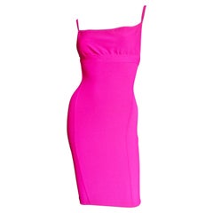 Used Herve Leger Pink Bodycon Dress 1990s