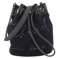 Chanel Paris-Hamburg Drawstring Bucket Bag Embroidered Wool Small