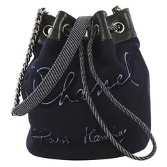  Chanel Paris-Hamburg Drawstring Bucket Bag Embroidered Wool Small