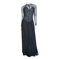 Vicky Tiel Couture Bustier Dress Gown 1980s