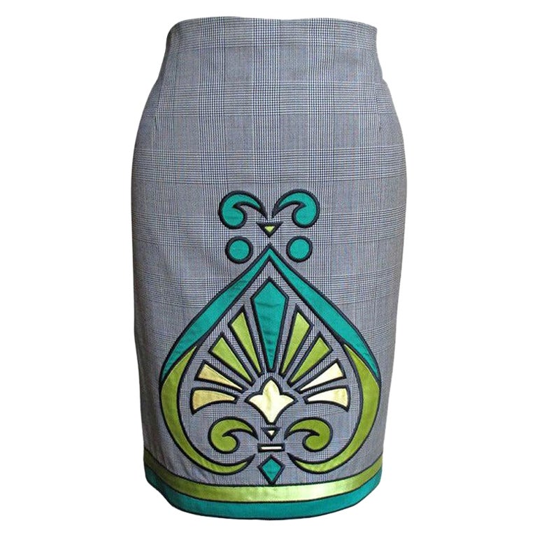 Gianni Versace Reversible Skirt with Elaborate Applique 1990s