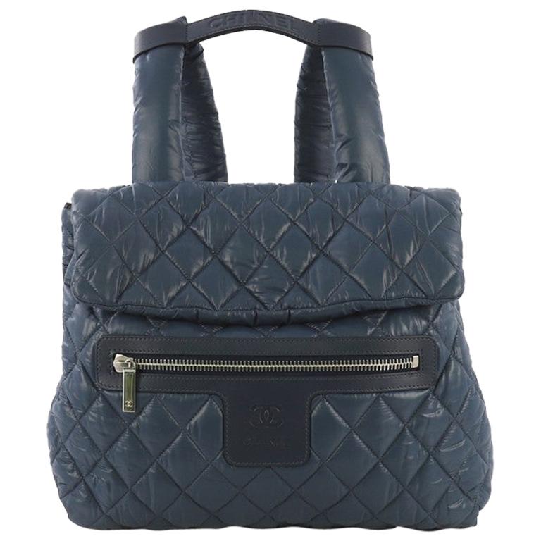 Chanel Coco Cocoon Quilted Nylon Backpack with Leather Trim