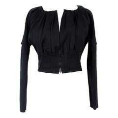 Retro Gucci Black Silk Cotton Short Bolero Jacket 1990s