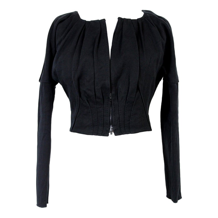 Gucci Black Silk Cotton Short Bolero Jacket 1990s at 1stdibs